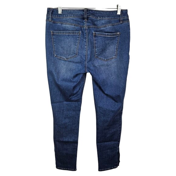 White House Black Market Jeans The Skinny Ankle Embellished Mid Rise Blue Size 6 - Picture 5 of 11